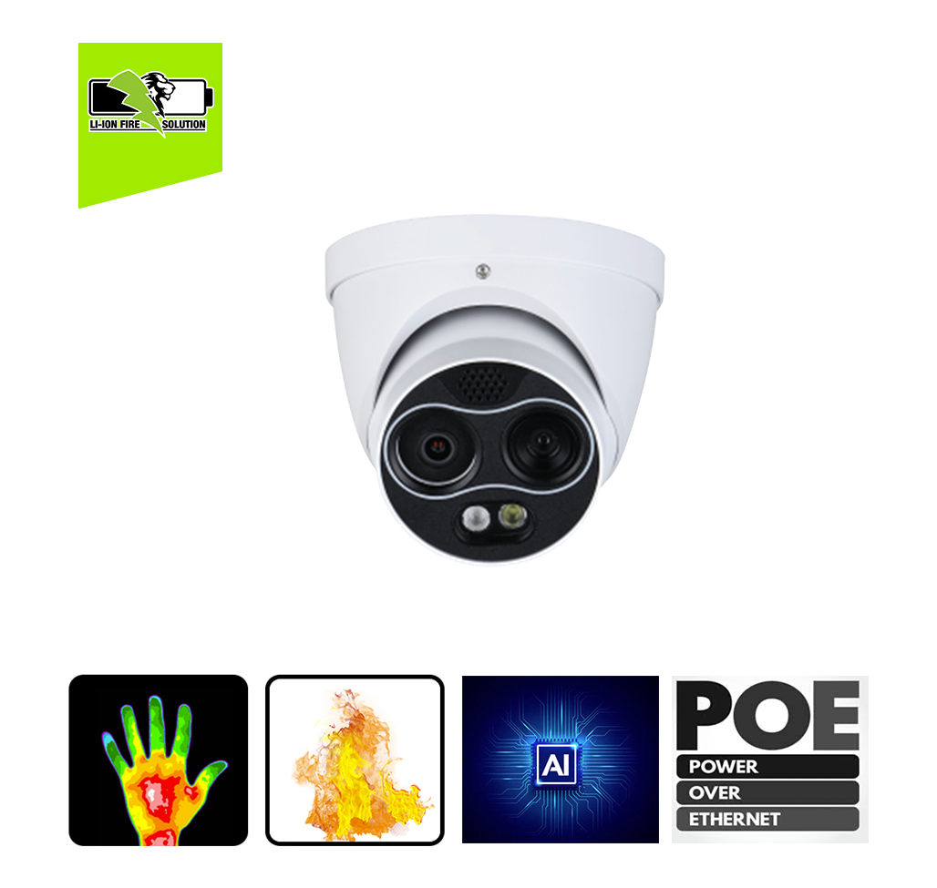 4 MP Thermal Network Mini Hybrid Eyeball AI Camera IP67 rated