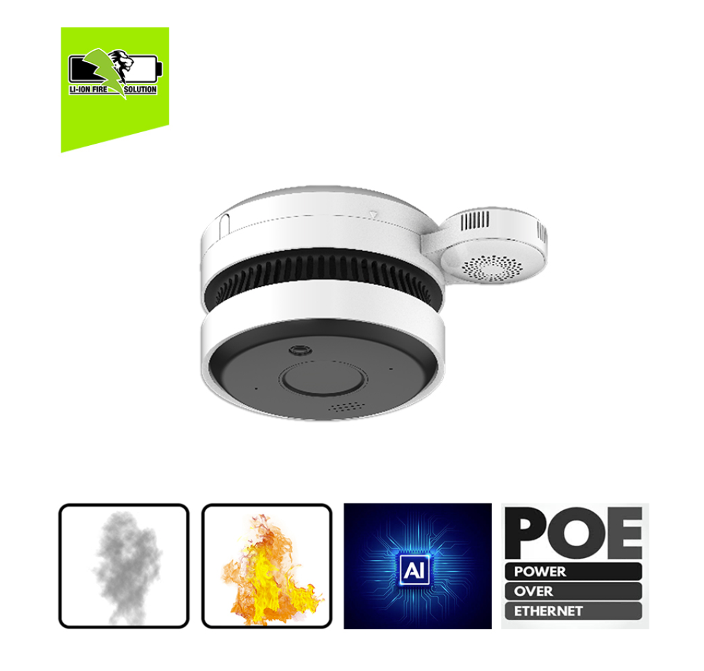 5MP IR AI-Fire Smoke Sensing Network Camera with Temperature and Humidity Detection