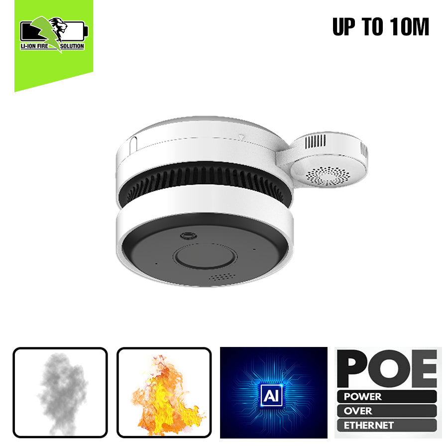 5MP IR AI-Fire Smoke Sensing Network Camera with Temperature and Humidity Detection