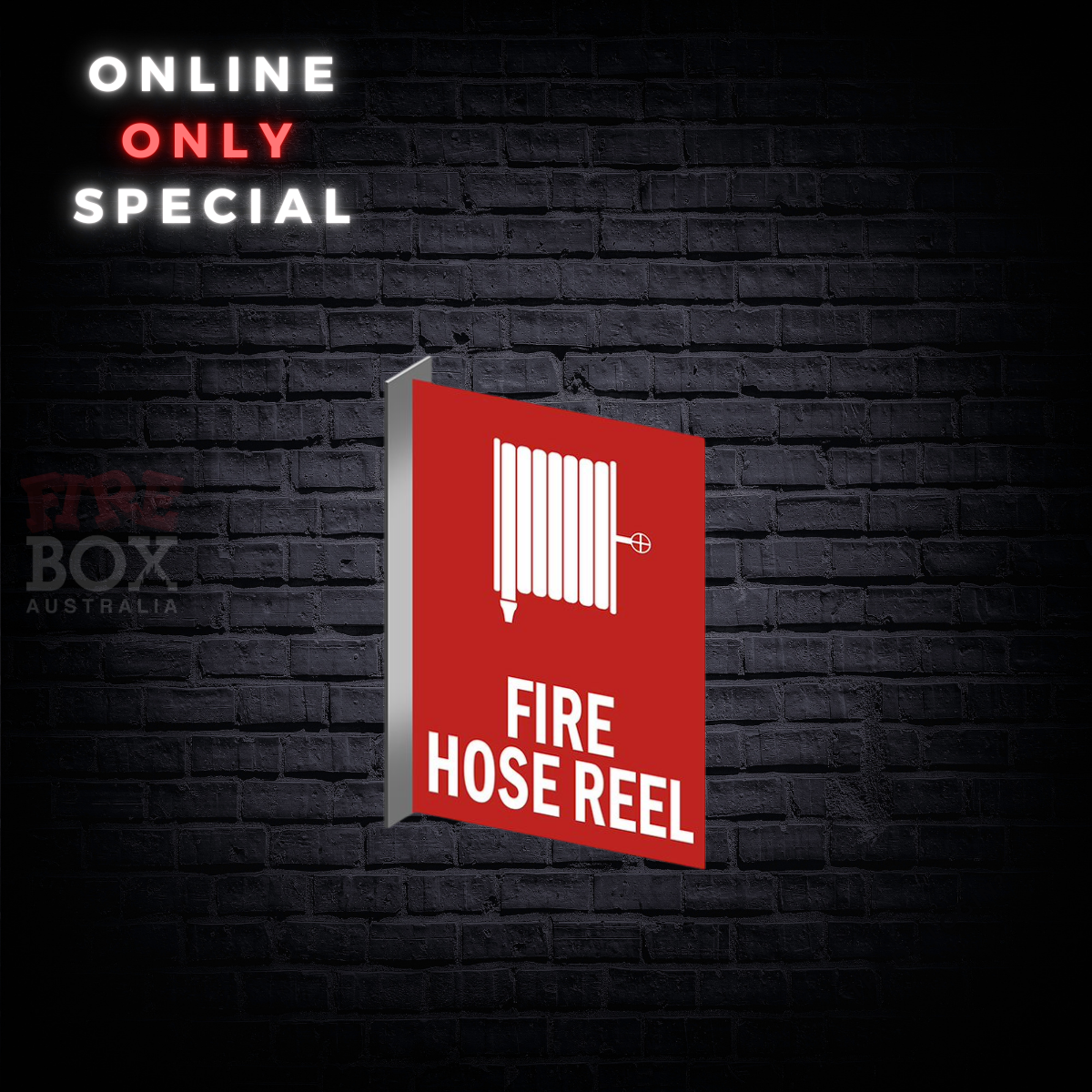 PVC Fire hose reel location Right Angle Sign